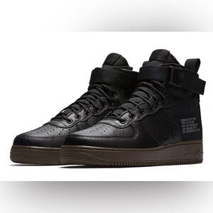 2017 Nike Air Force 1 Mid Black Dark Hazel Size 11 Black